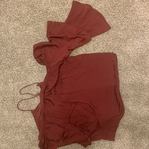 Burgundy bell sleeve top